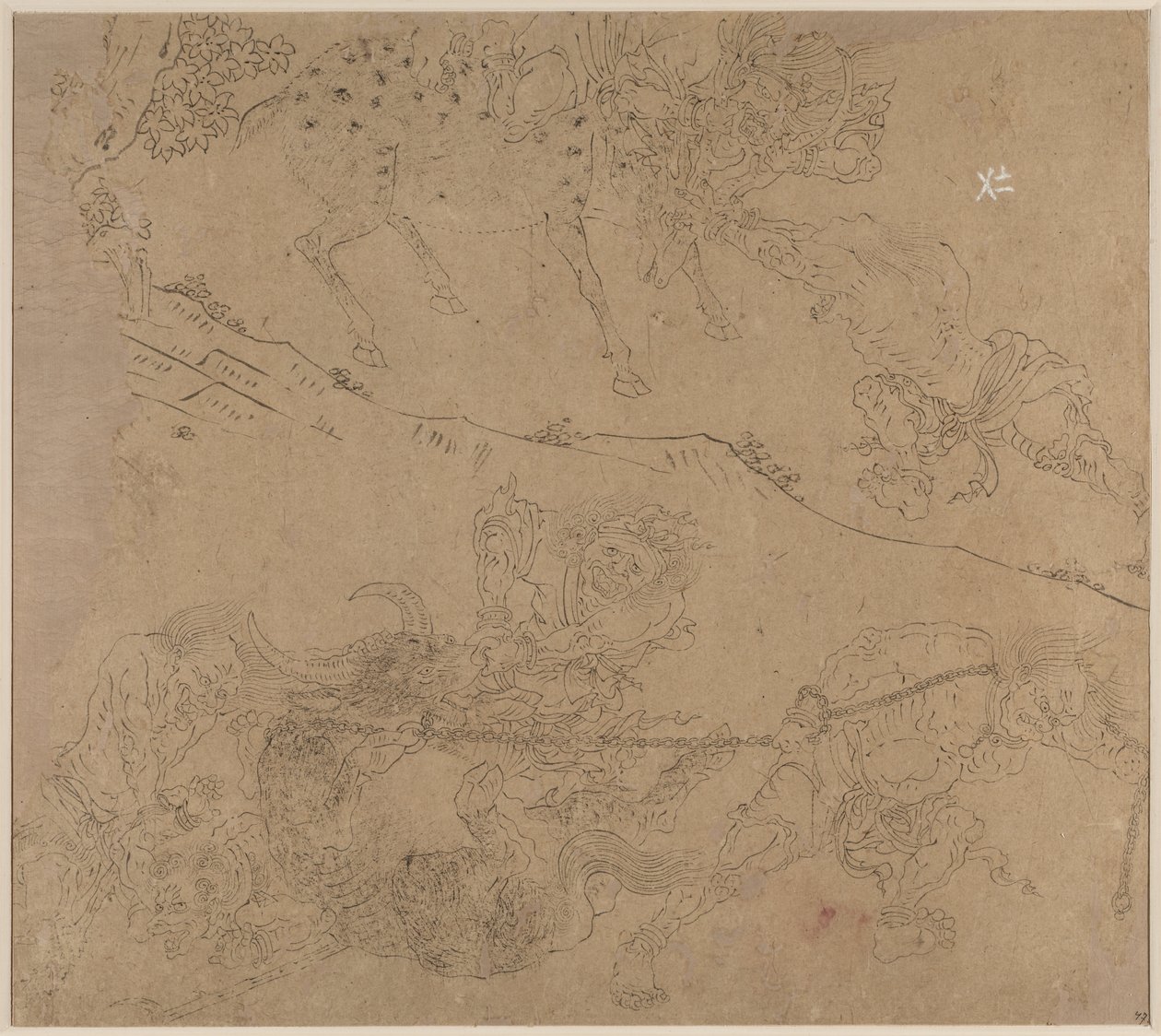 Album di Temi Taoisti e Buddhisti: Ricerca della Montagna: Foglia 47 da Unknown artist