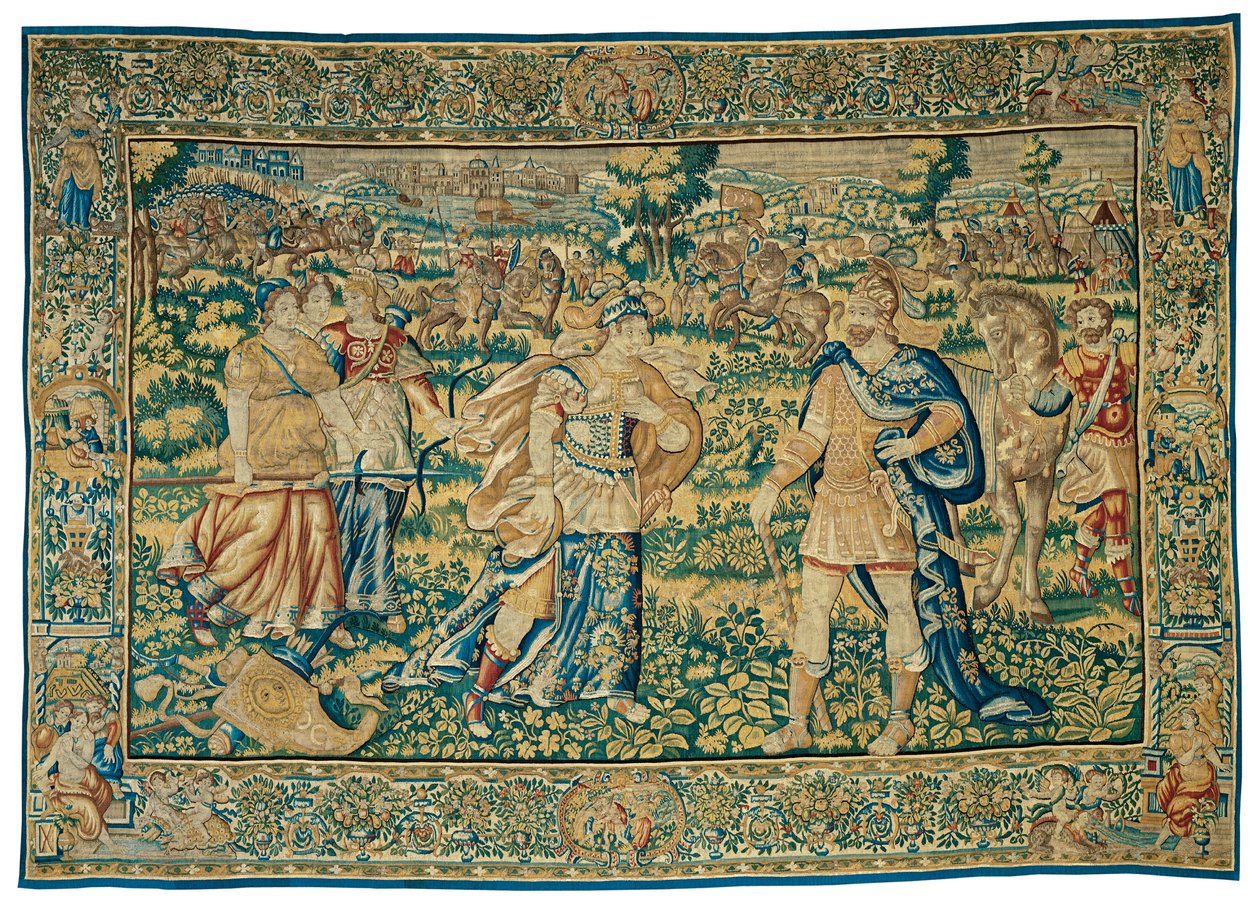 Alessandro incontra Talete, regina delle Amazzoni, da La storia di Alessandro Magno da Unknown artist