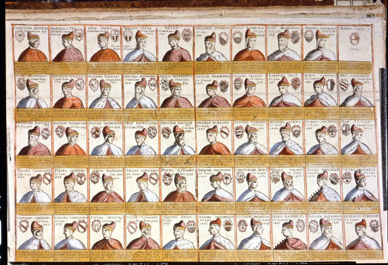 Tutti i dogi di Venezia fino al 1501. Bibl. Marciana. Venezia da Unknown artist