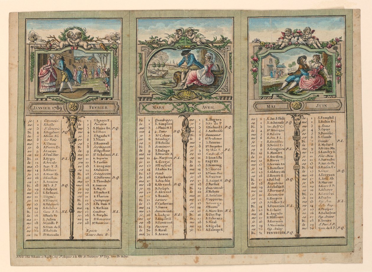 Almanacco per il 1789 da Unknown artist