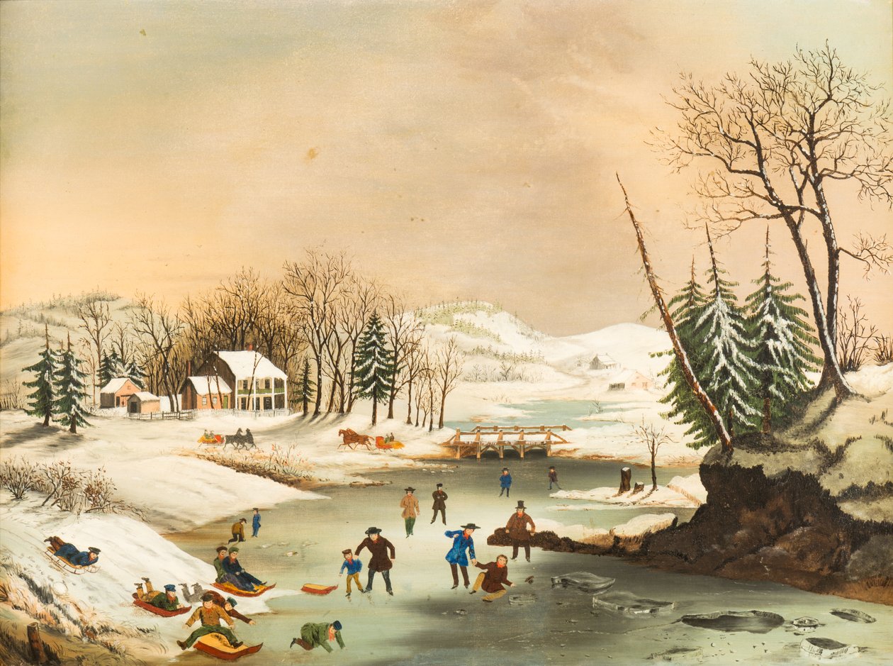Scene invernali americane: Mattina, dopo il 1853 (olio su tela) da Unknown artist
