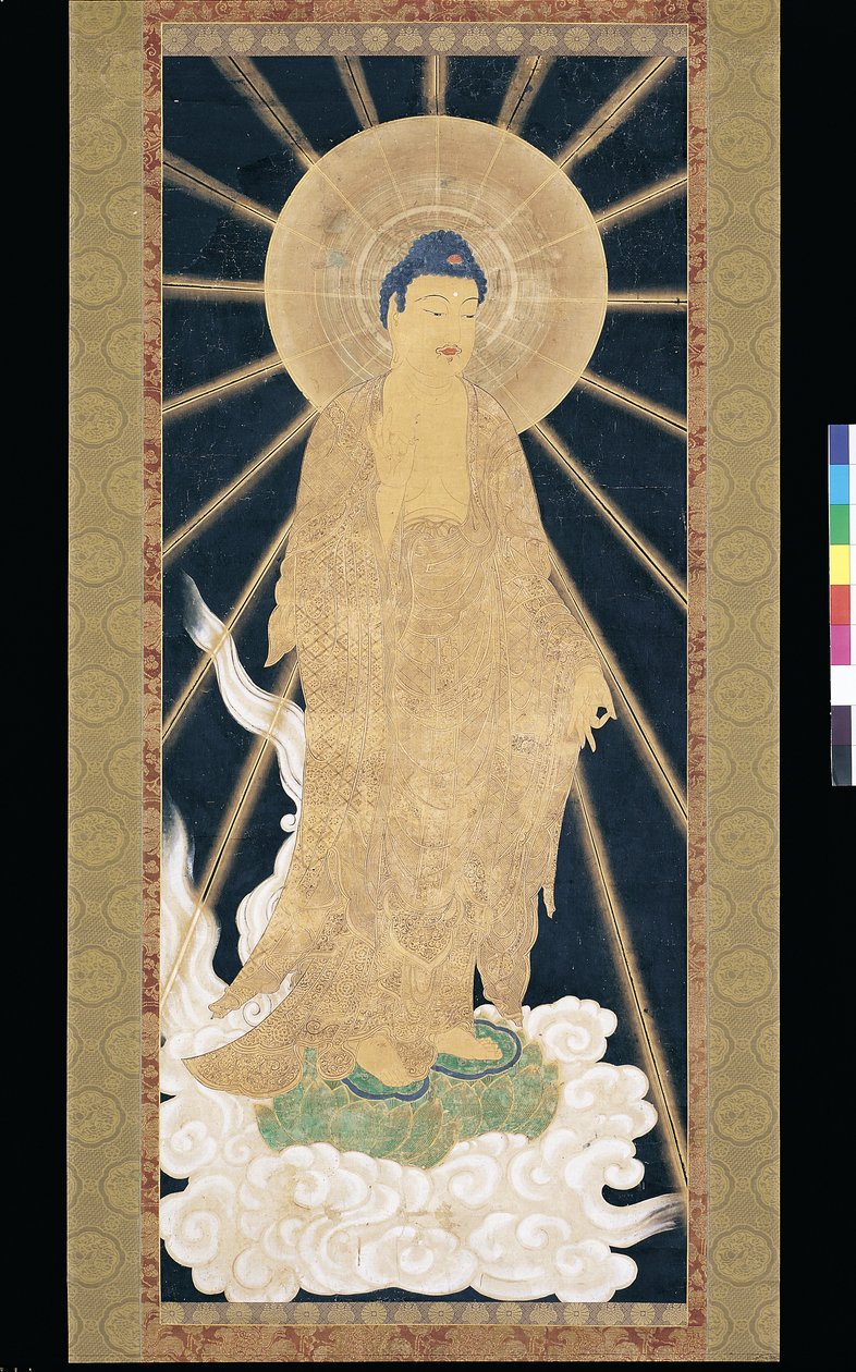 Triade di Amitabha (Amida) discendente dal cielo da Unknown artist