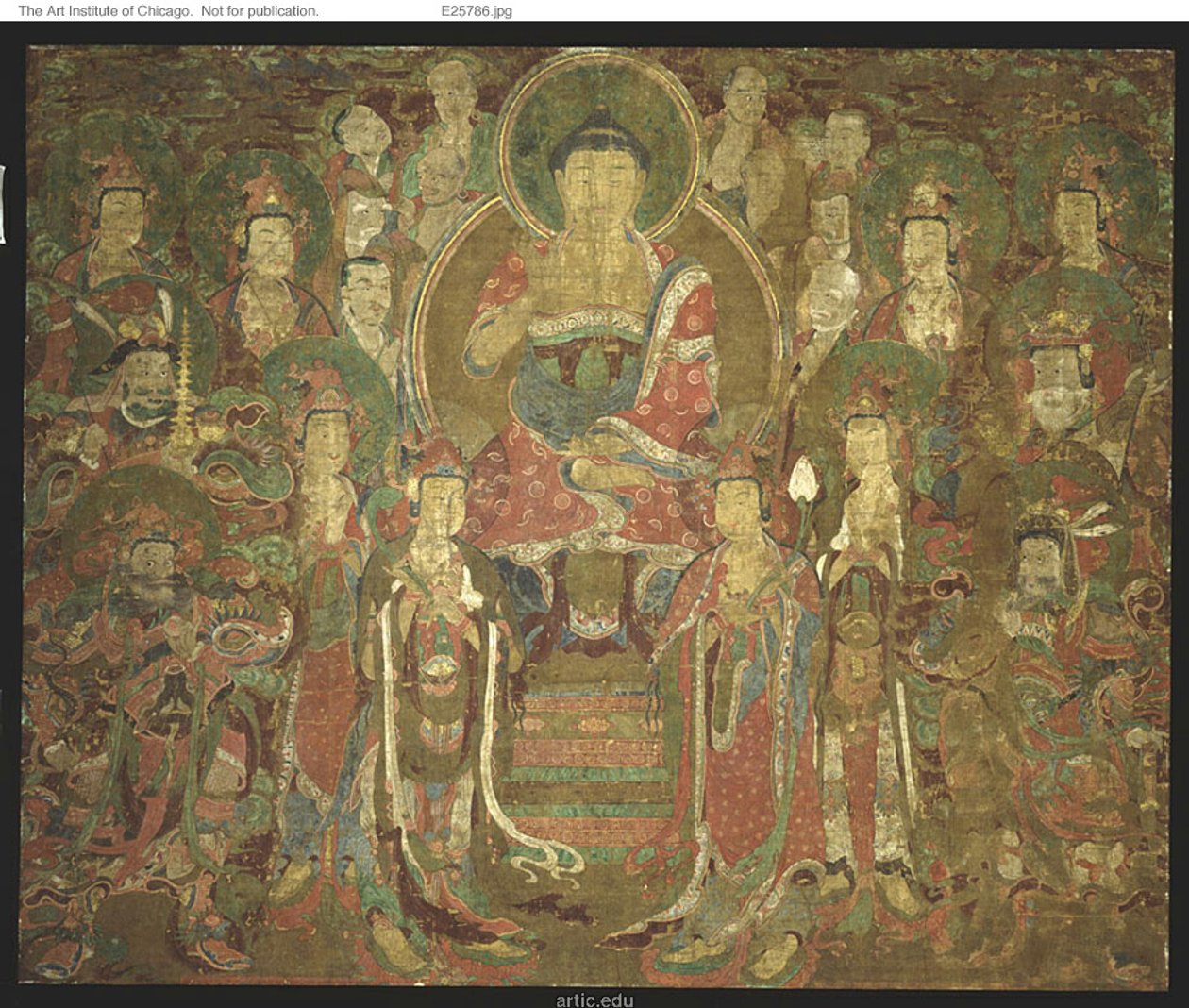 Amitabha Buddha con assemblea 아미타불회도 da Unknown artist