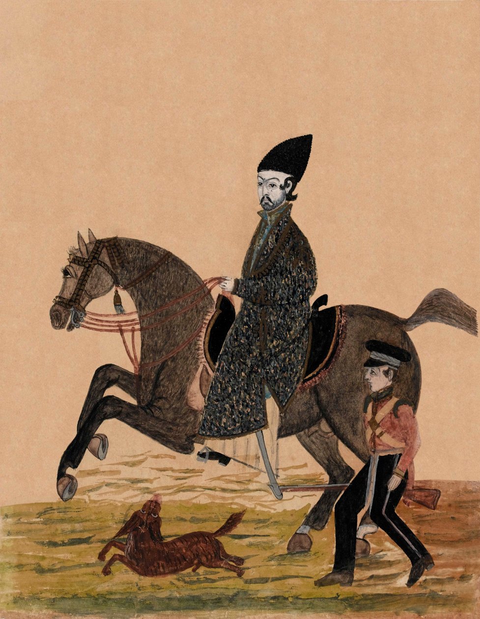 Un Sirdar afgano e un soldato britannico, c.1841 da Unknown artist