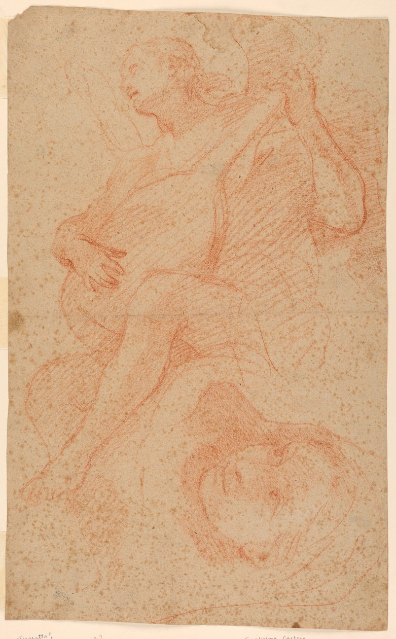 Angelo che suona il liuto; Verso angeli con croce da Unknown artist