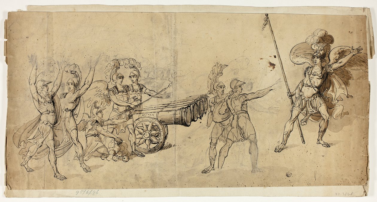 Artiglieria angelica (recto); Scena di battaglia (verso) da Unknown artist
