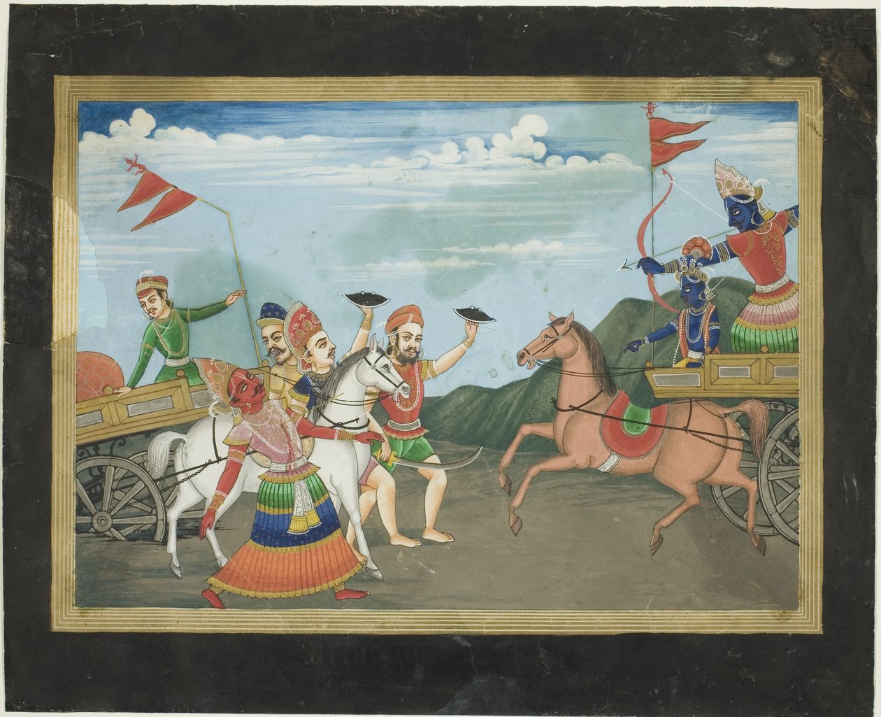 Arjuna uccide Karna, pagina da una serie del Mahabharata da Unknown artist