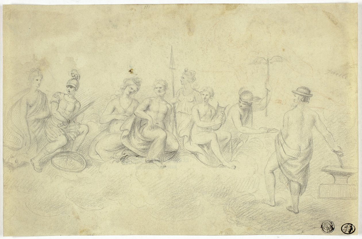 Assemblea degli dei e delle dee sul Monte Olimpo da Unknown artist