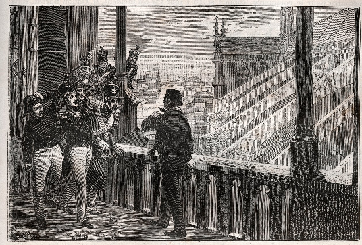 Attentati a Luigi Filippo I - La cospirazione delle Torri di Notre-Dame il 4 gennaio da Unknown artist