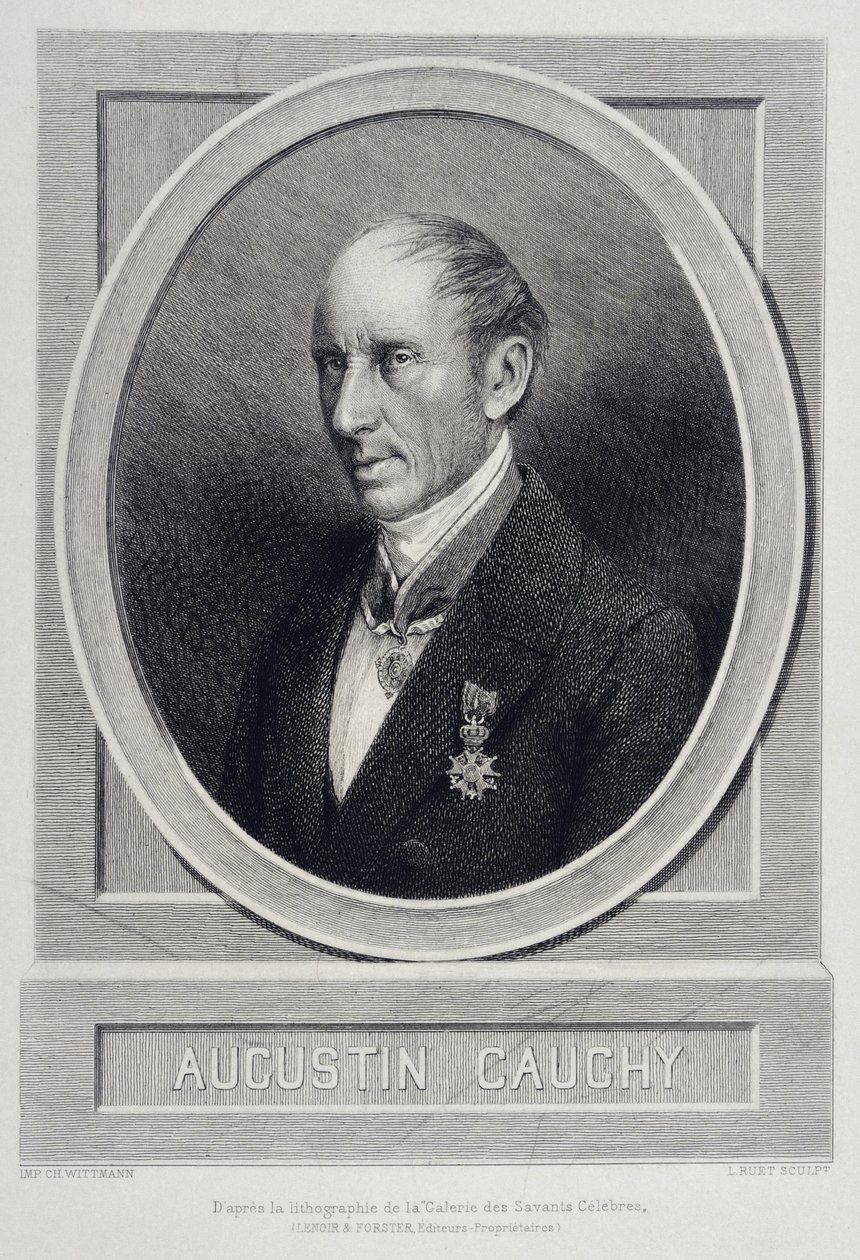 Augustin Louis Cauchy 1789-1857 matematico inglese - incisione da Unknown artist