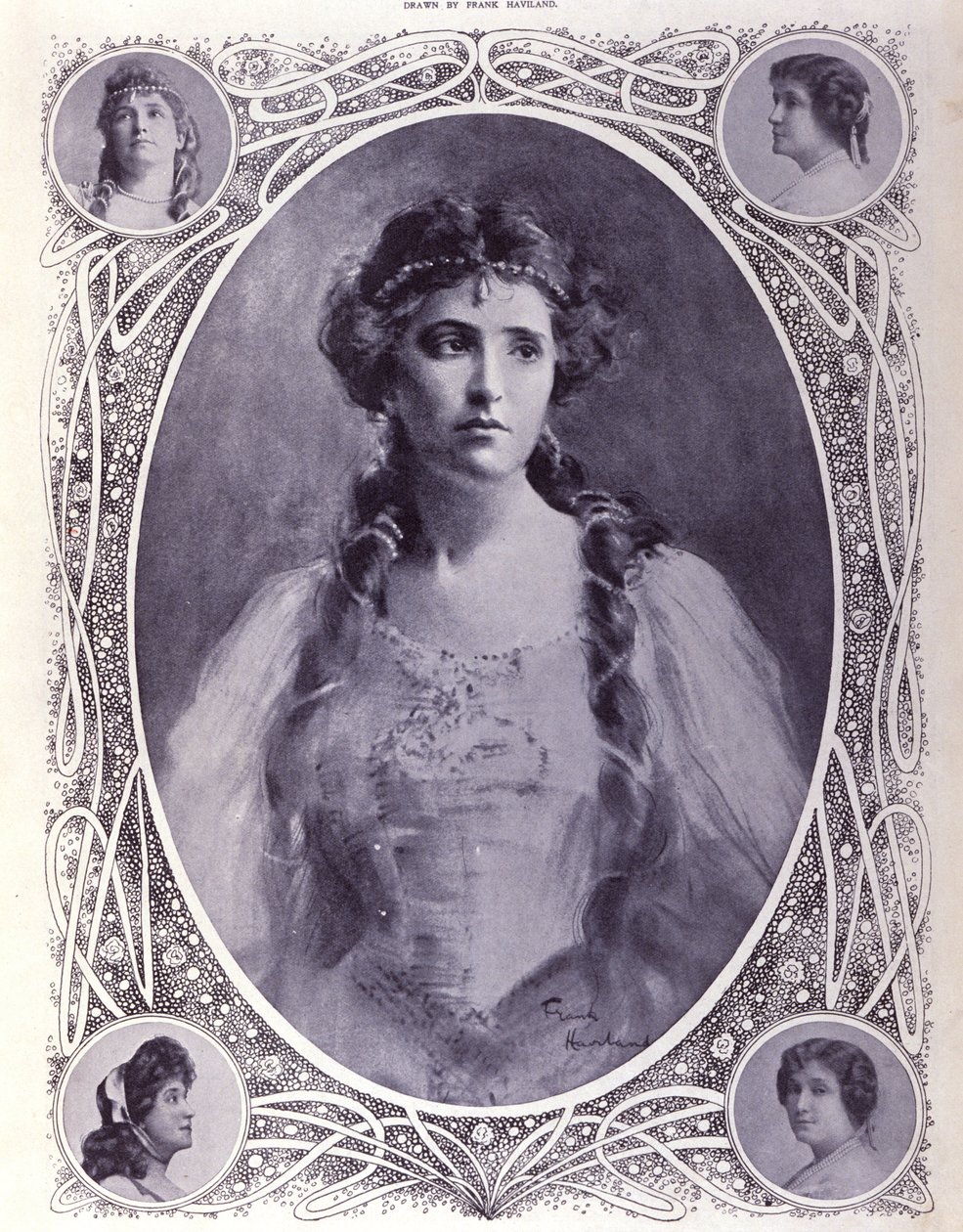 Cantante australiana Nellie (Nelly) Melba (1861-1931), acquerello della fine del XIX secolo da Unknown artist