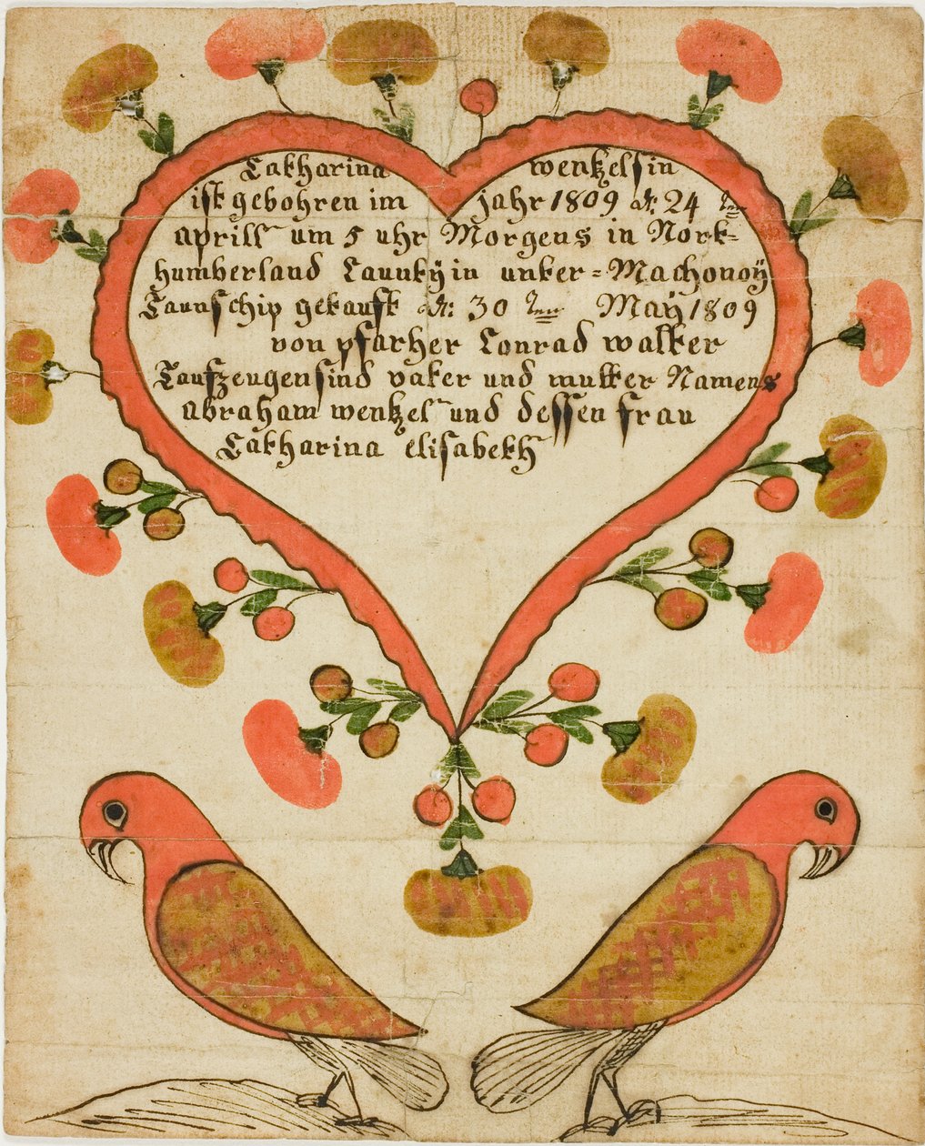 Certificato di battesimo di Catharina Wentzelsin da Unknown artist