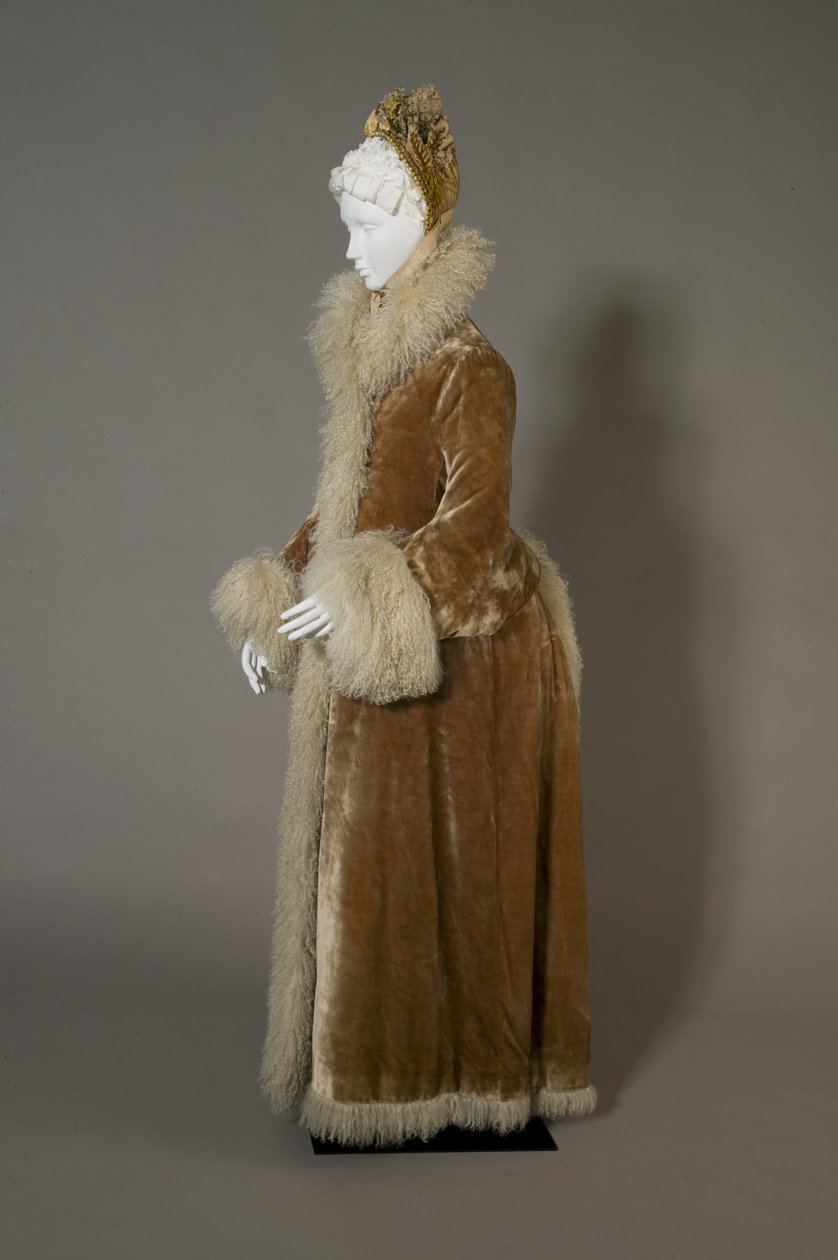 Cappotto invernale di Bertha Palmer, c.1885 (vista laterale), Velluto di seta e lana d