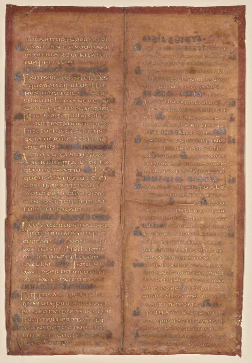 Bifoglio rimosso da un Graduale carolingio (recto) da Unknown artist