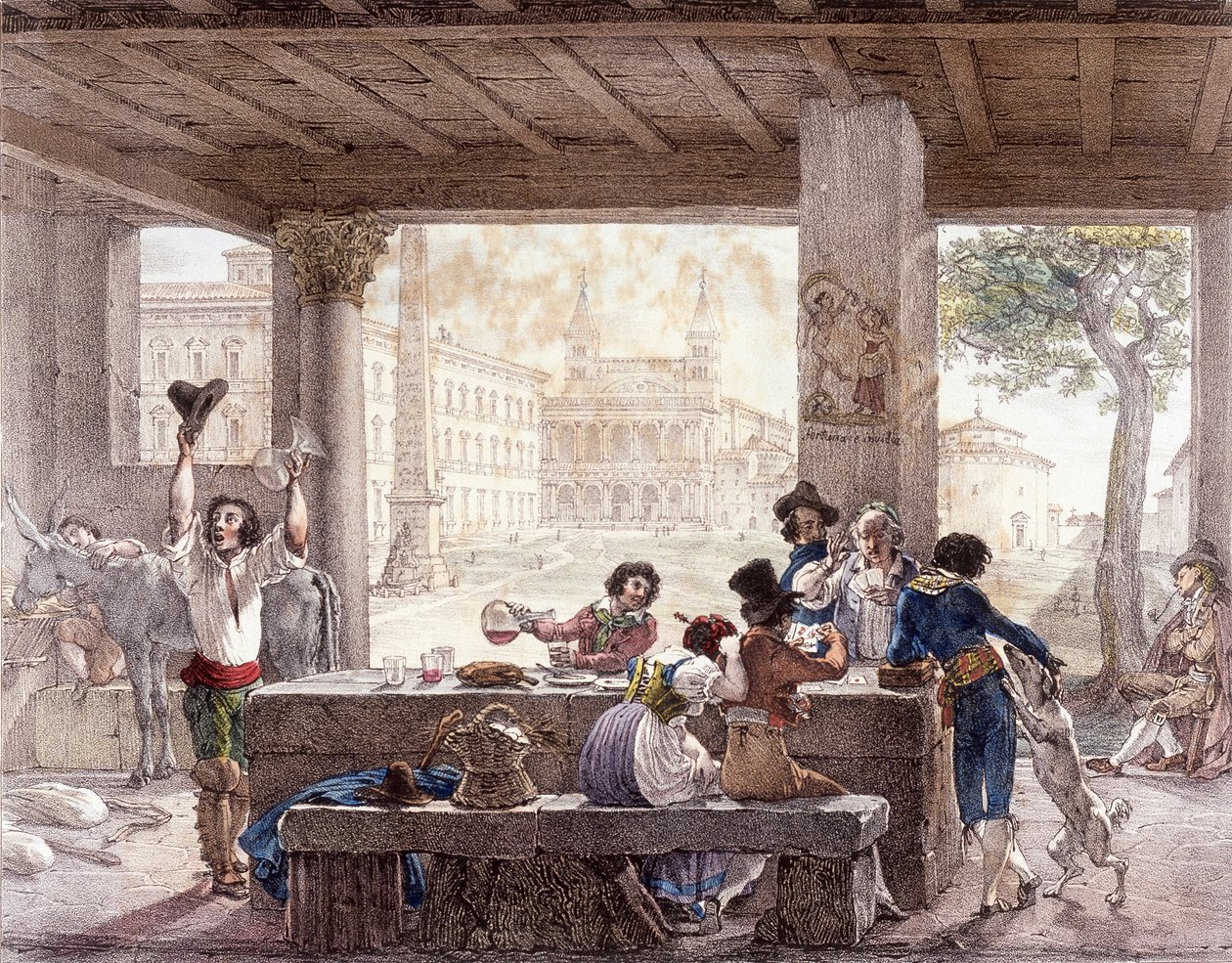 Bistrot a Roma intorno al 1820 da Unknown artist