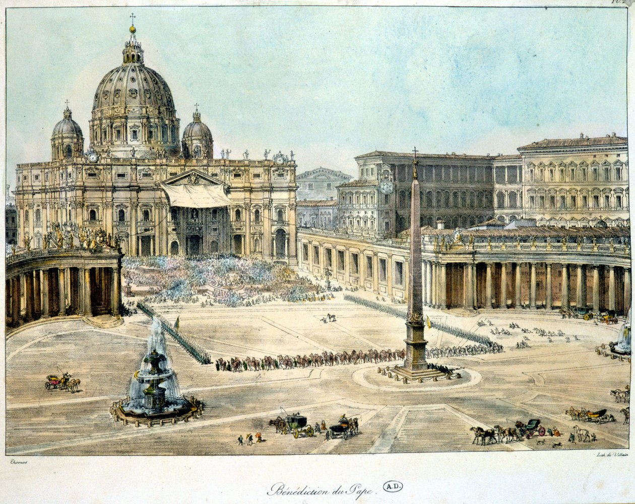 Benedizione del Papa da San Pietro di Roma, c. 1820 da Unknown artist