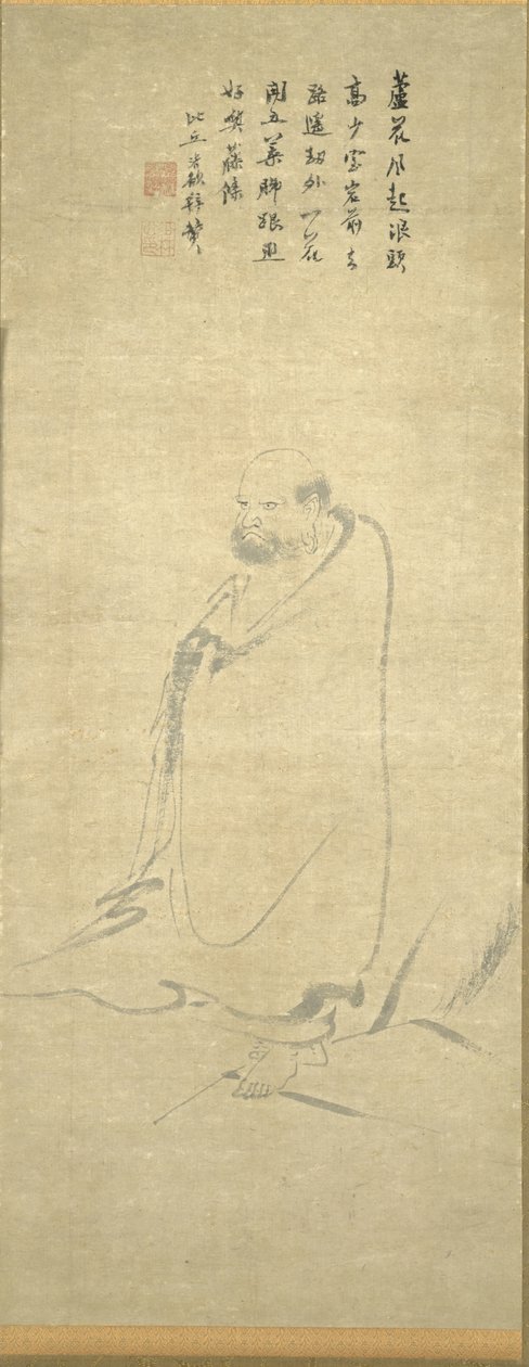 Bodhidharma attraversa lo Yangzi su una canna da Unknown artist