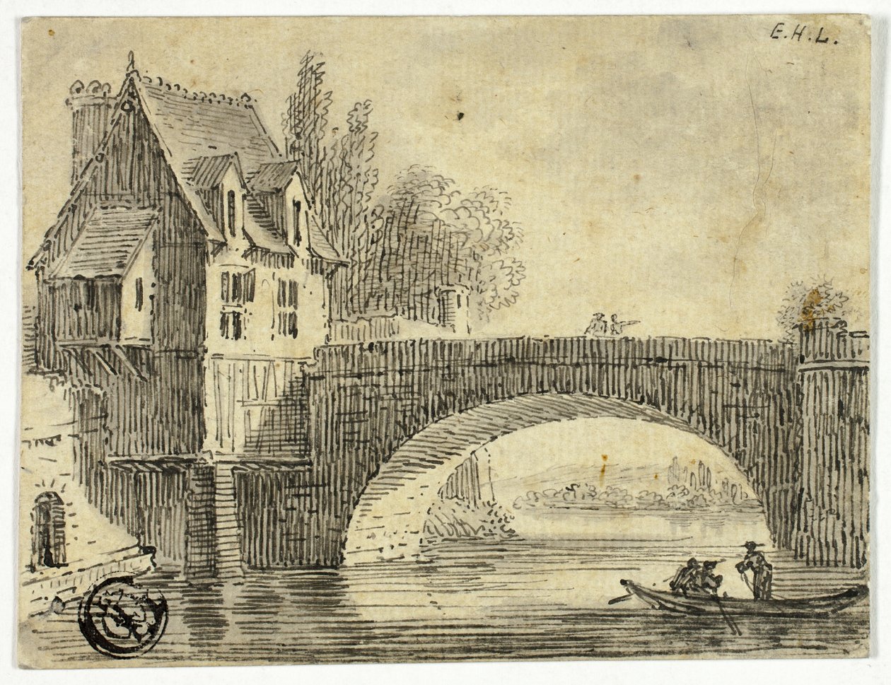 Ponte con casa da Unknown artist