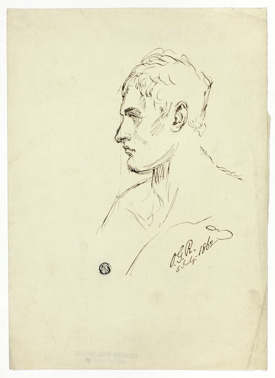 Busto di giovane uomo di profilo da Unknown artist