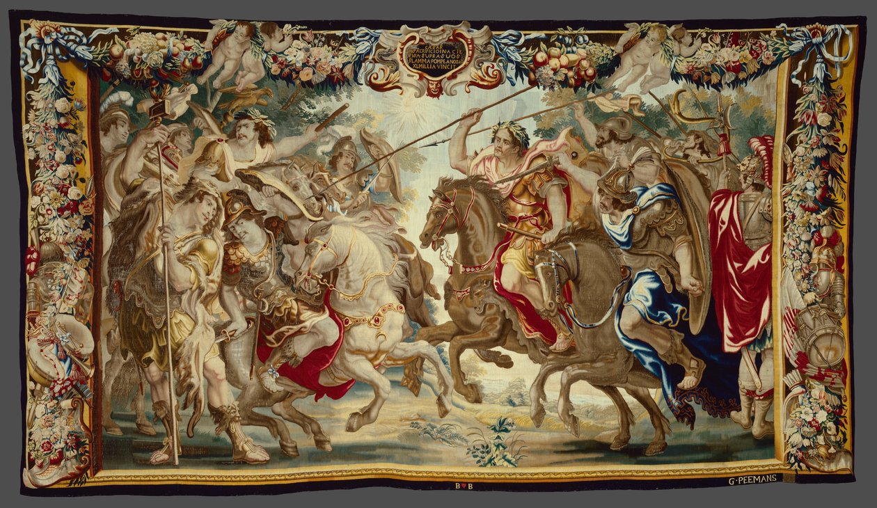 Cesare sconfigge le truppe di Pompeo da La storia di Cesare e Cleopatra da Unknown artist