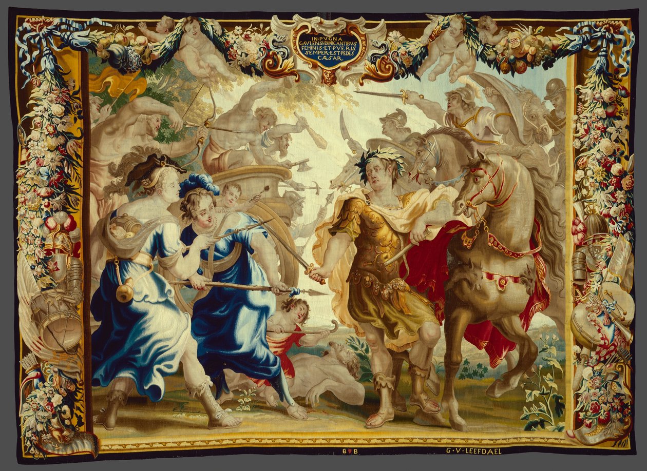 Cesare nelle guerre galliche da La storia di Cesare e Cleopatra da Unknown artist