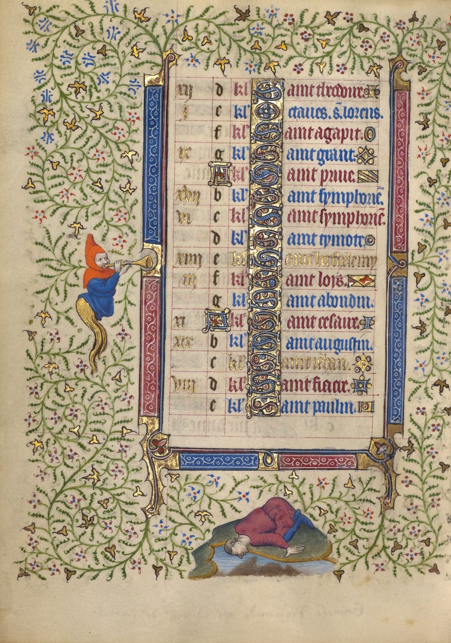 Pagina del calendario di agosto continua da Unknown artist