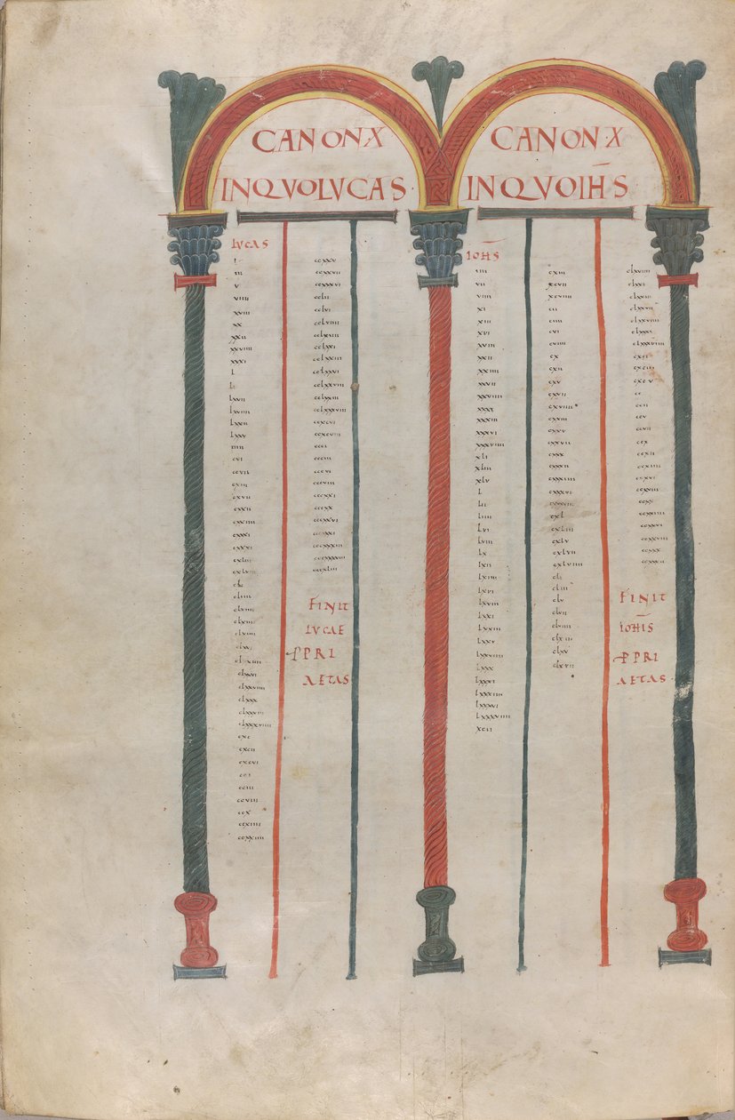 Tavole canoniche dei quattro Vangeli da Unknown artist
