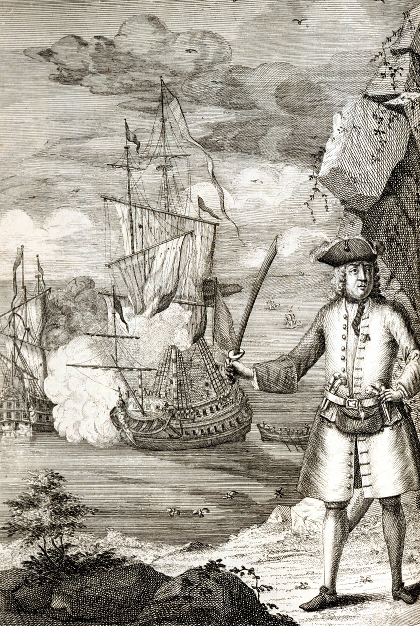 Il capitano Henry Avery prende una delle navi del Gran Moghul da Unknown artist