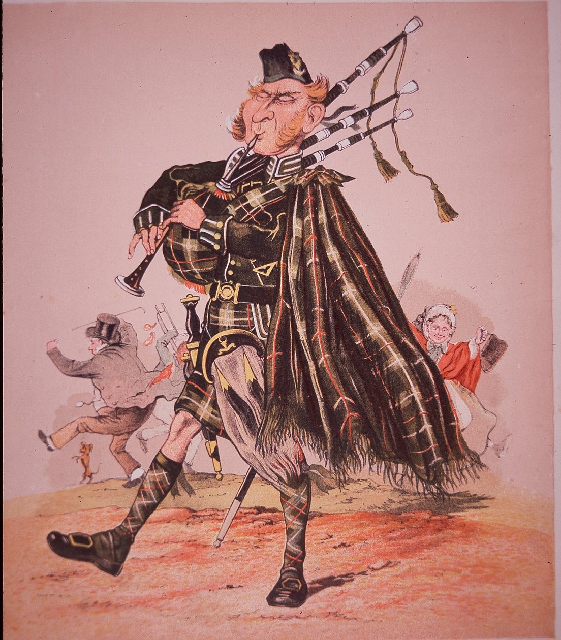 Caricatura di un piper delle Highlands da Unknown artist
