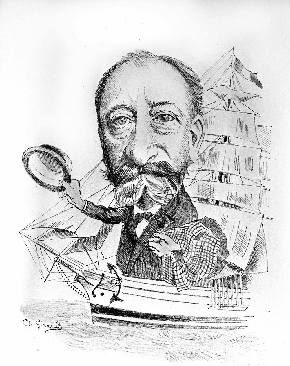 Caricatura di Camille Saint-Saëns (1835-1921), compositore francese da Unknown artist