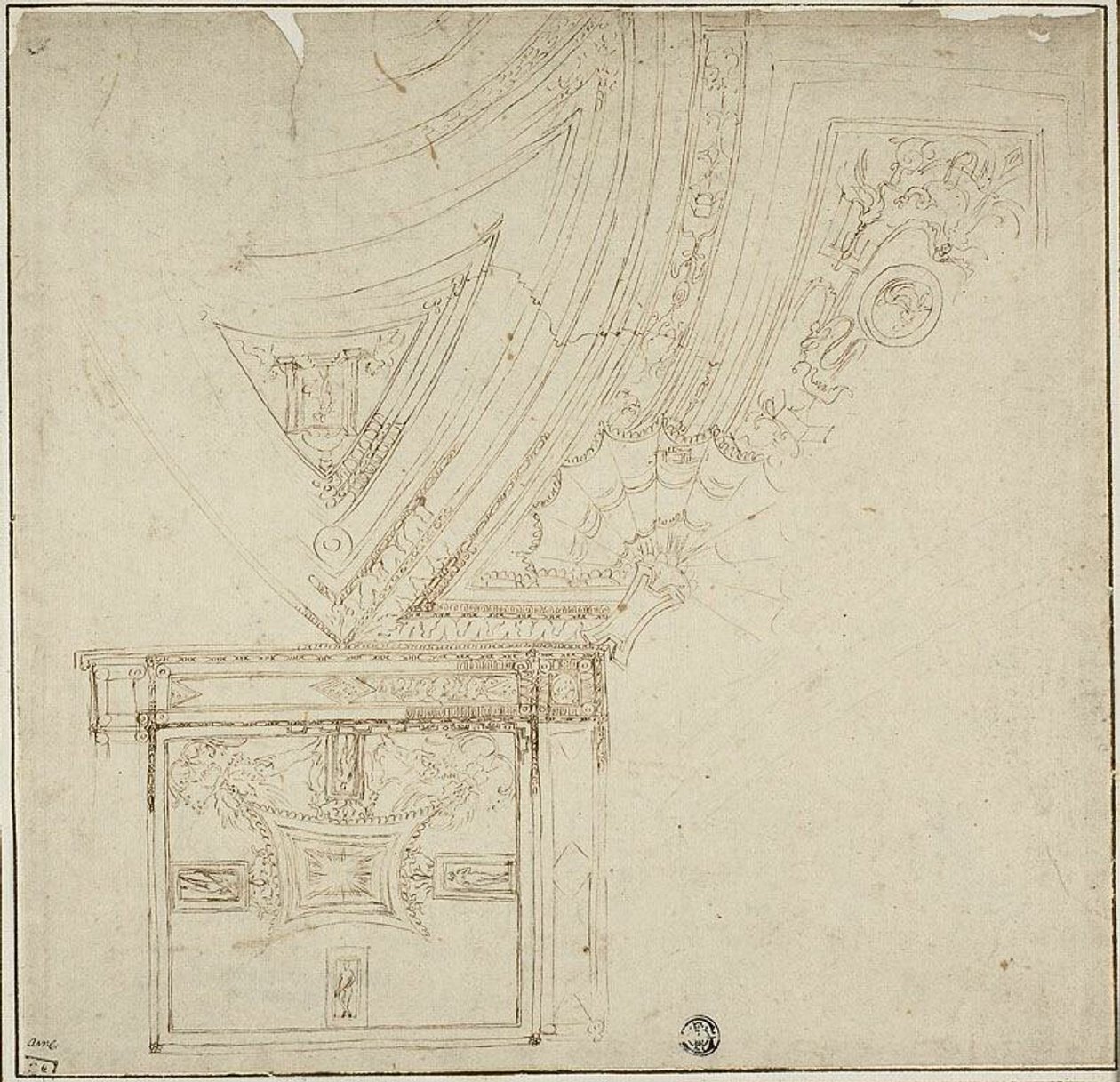 Decorazione del soffitto con grottesche da Unknown artist