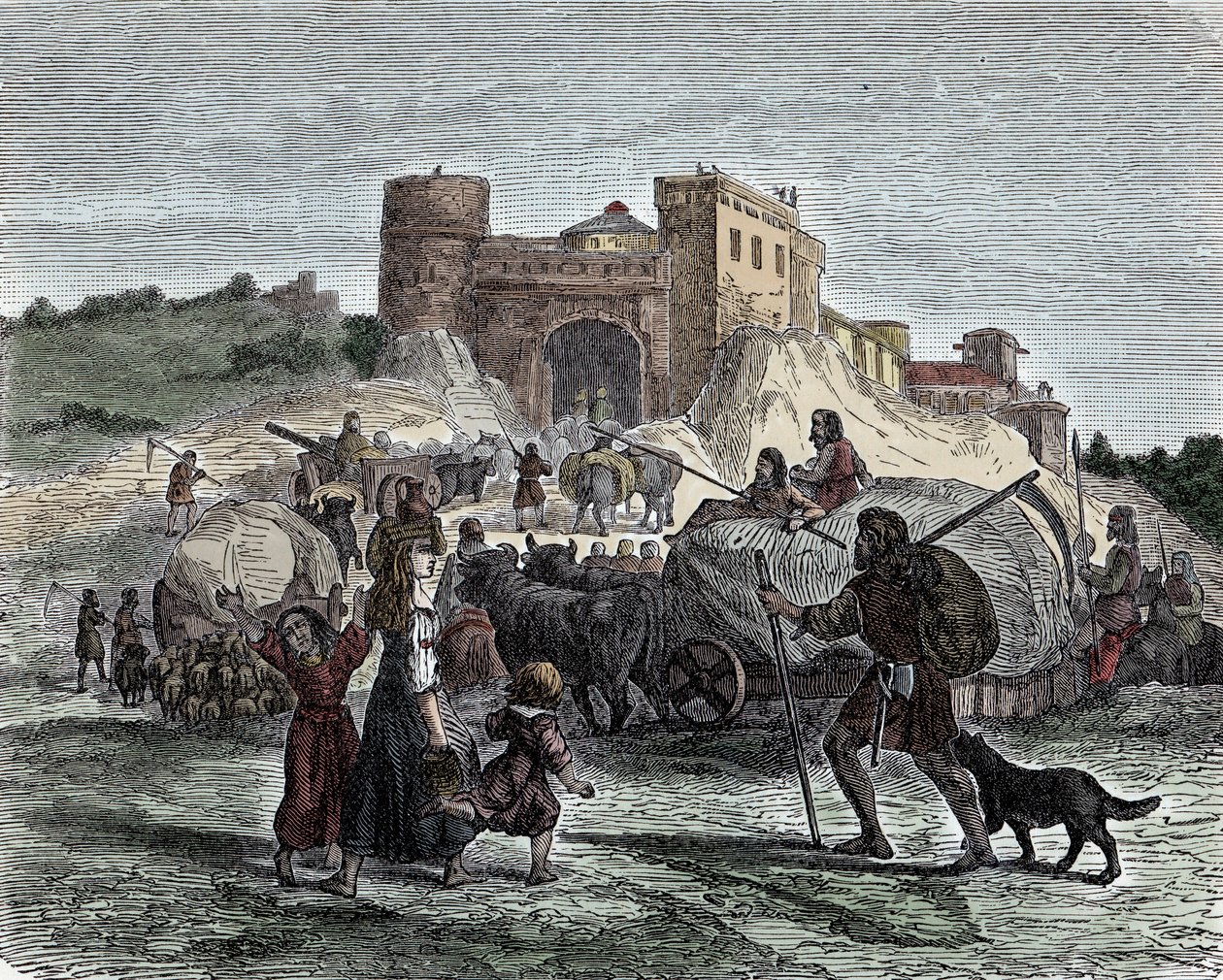 Celti al servizio dei loro capi - Civiltà celtica, Età del Ferro: i Celti portano le loro offerte per i sacrifici rituali da Unknown artist