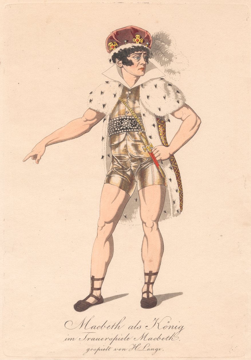 Personaggi da una produzione tedesca di Macbeth (una di sei incisioni) da Unknown artist