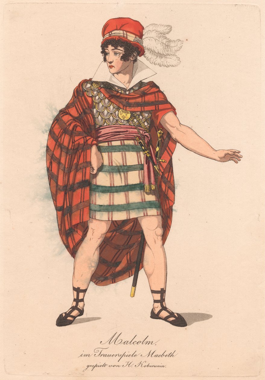 Personaggi di una produzione tedesca di Macbeth (una di sei incisioni) da Unknown artist