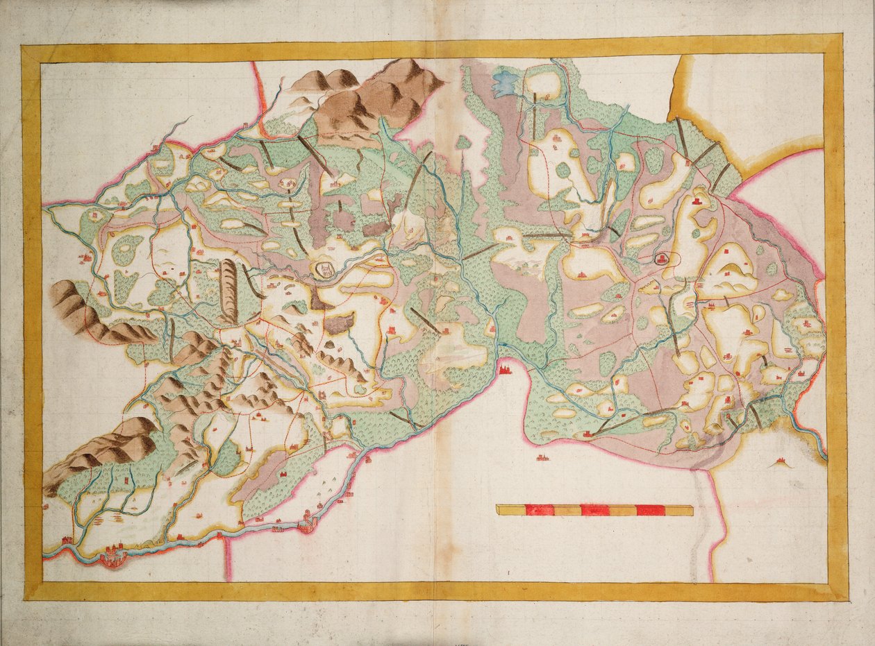 Carta di Leix e Offaly, Irlanda, c.1590 da Unknown artist