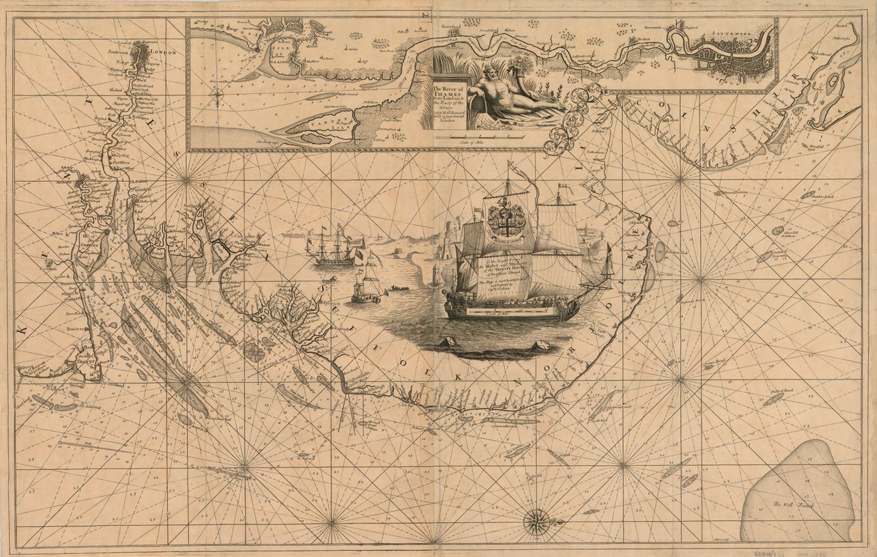 Carta del fiume Tamigi da Londra alla Boa del Noure da Unknown artist