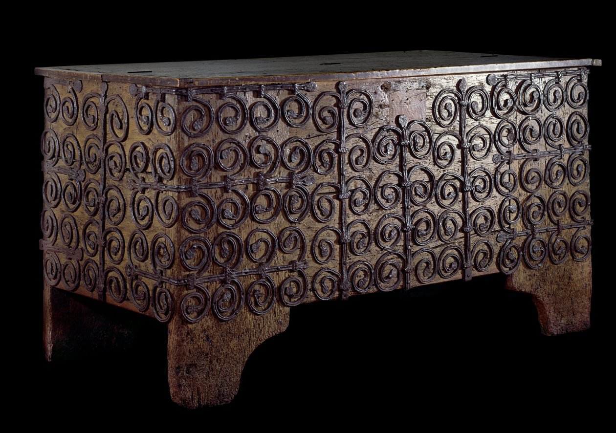 Cassone in ferro battuto e legno. XIV secolo. Parigi, arti decorative da Unknown artist