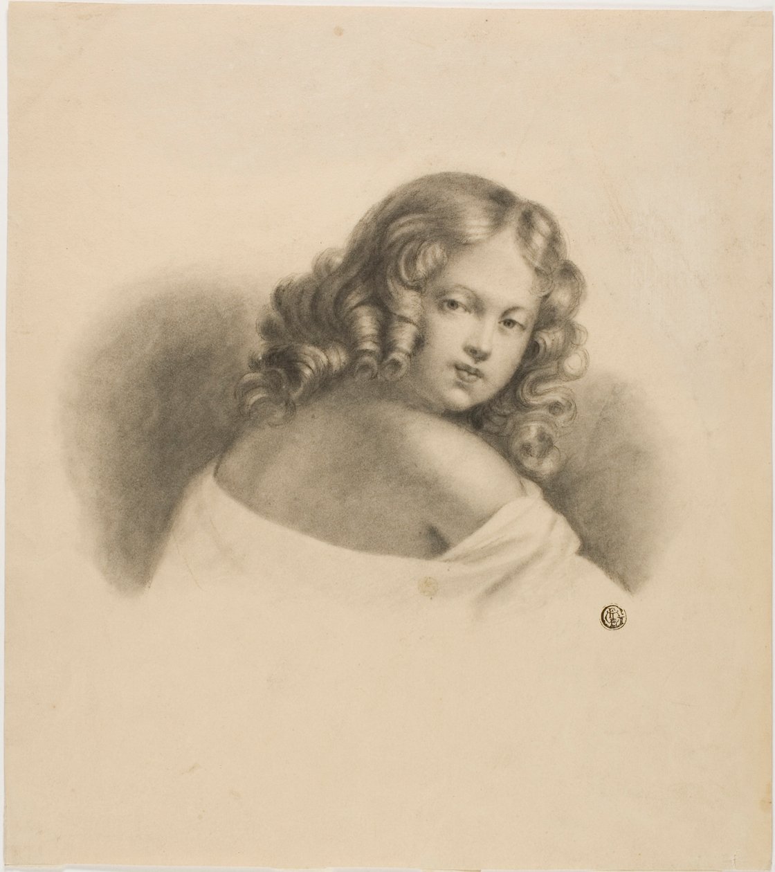 Bambino con capelli ricci da Unknown artist