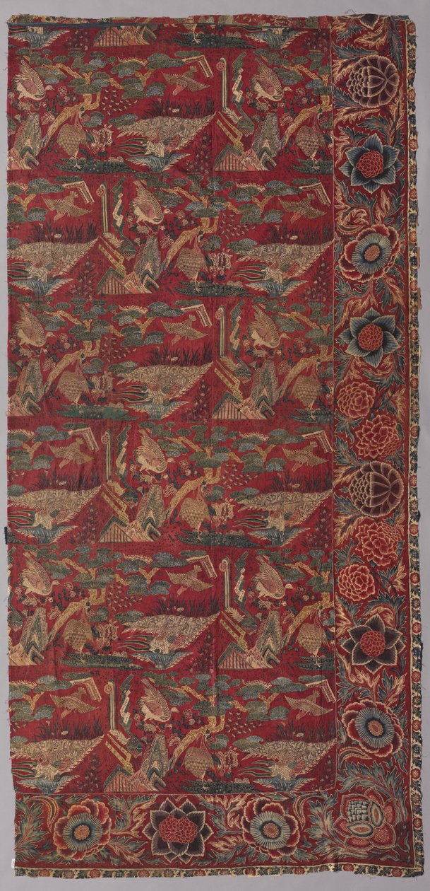 Coperta o tenda di chintz con motivo ispirato al Giappone, metà destra da Unknown artist