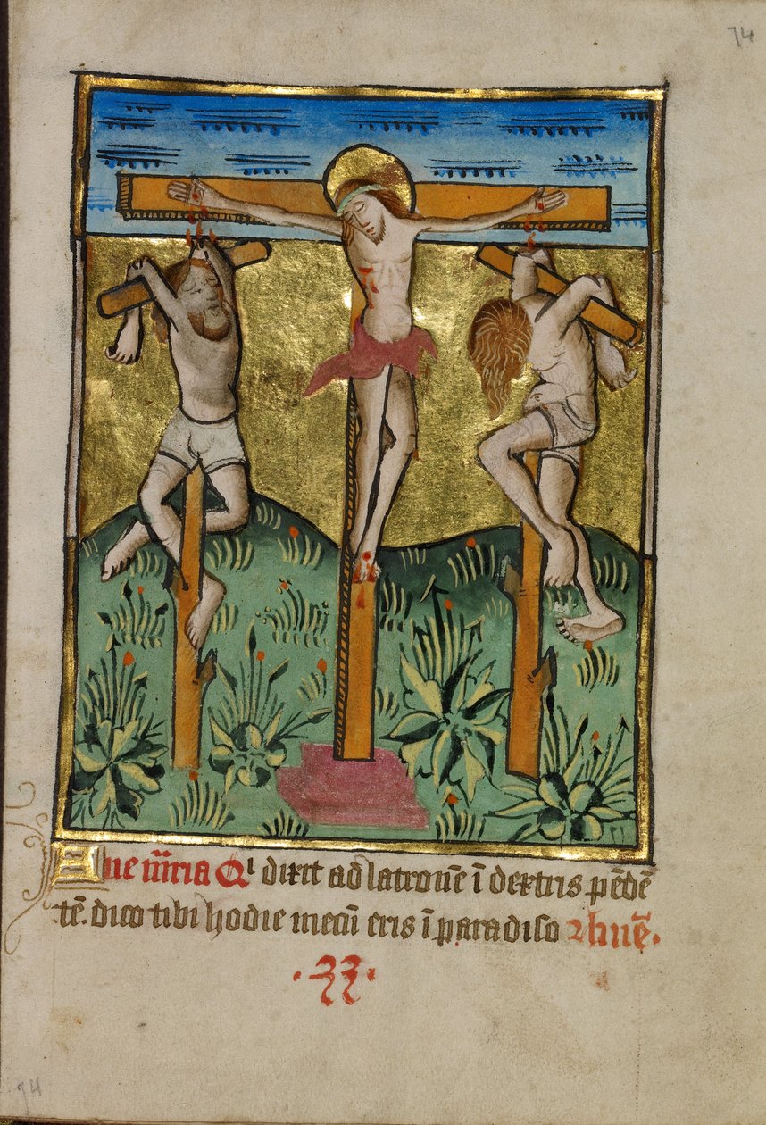 Cristo crocifisso tra i due ladroni da Unknown artist