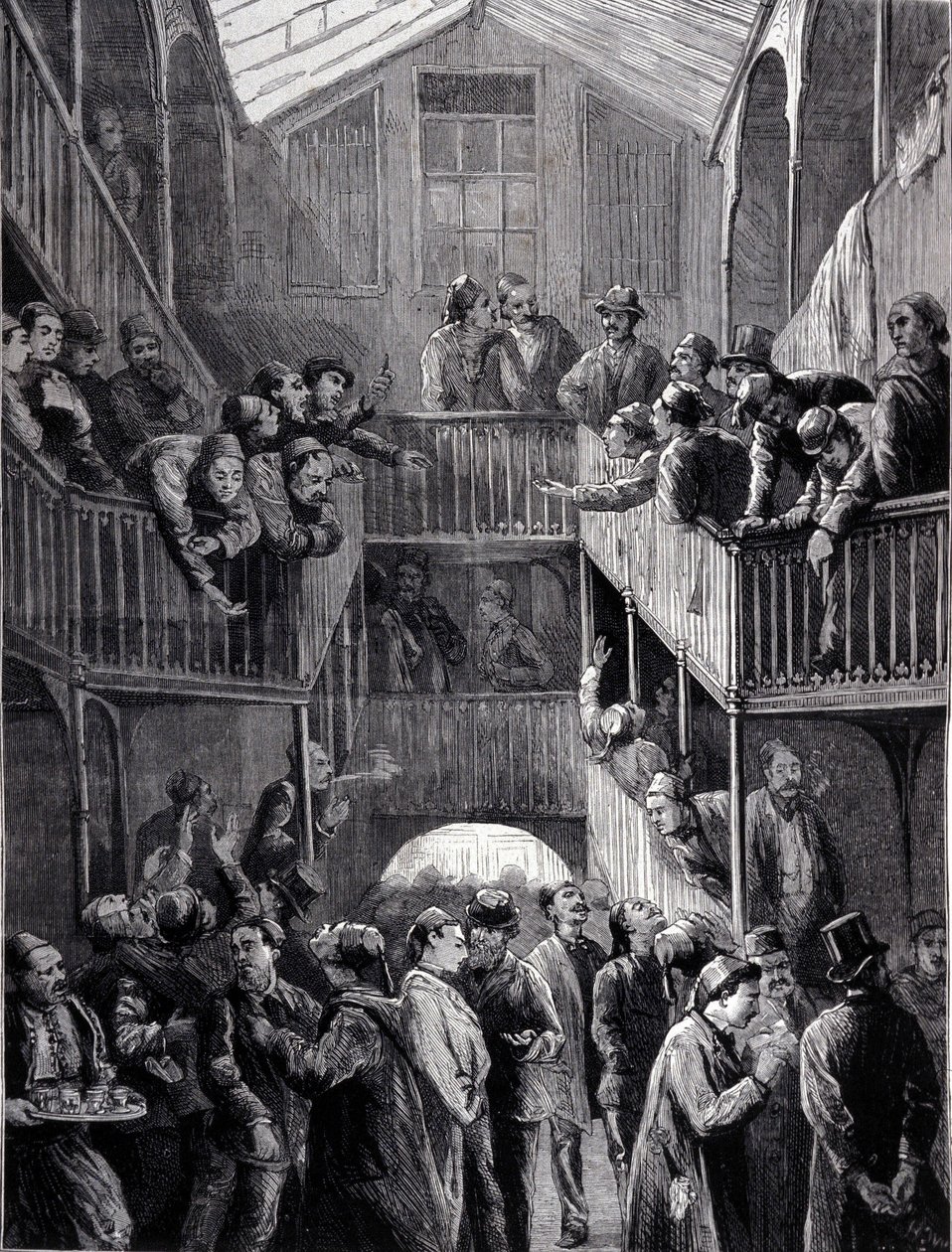 Costantinopoli: la borsa nel sobborgo di Galata nel 1878. da Unknown artist