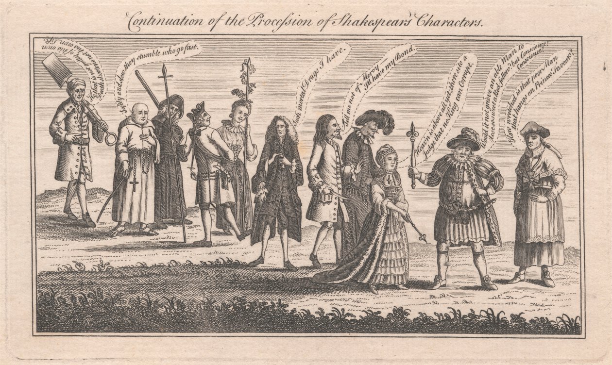 Continuazione della processione dei personaggi di Shakespeare da Unknown artist