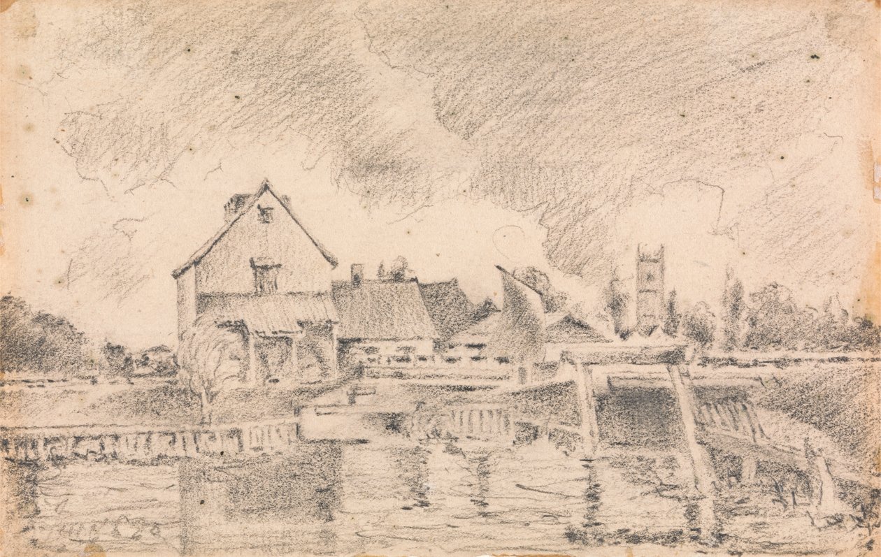 Copia del Dipinto di Constable, Dedham Lock and Mill da Unknown artist