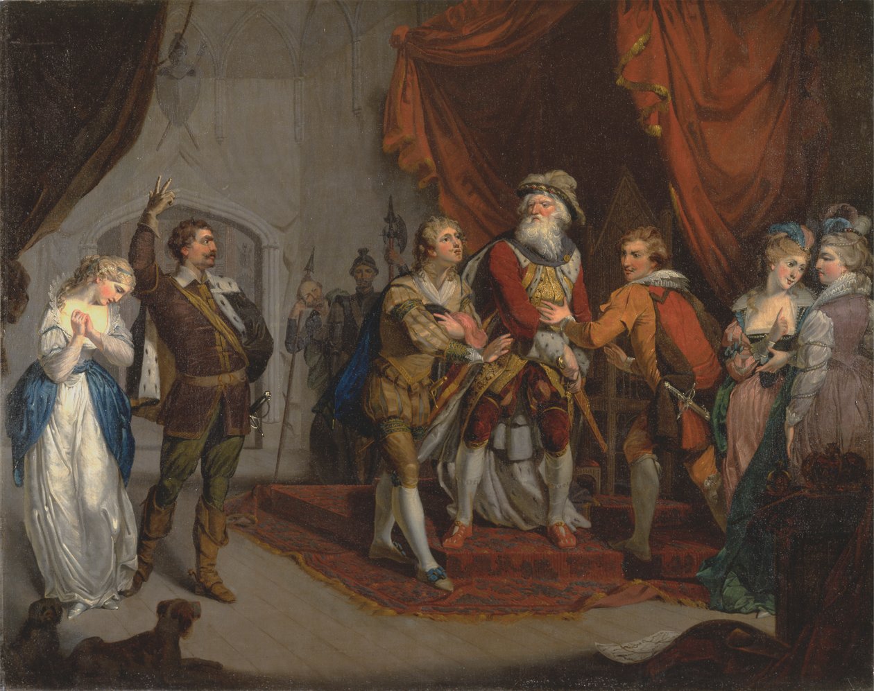 Cordelia difesa dal conte di Kent, da "Re Lear" di Shakespeare, I, i da Unknown artist