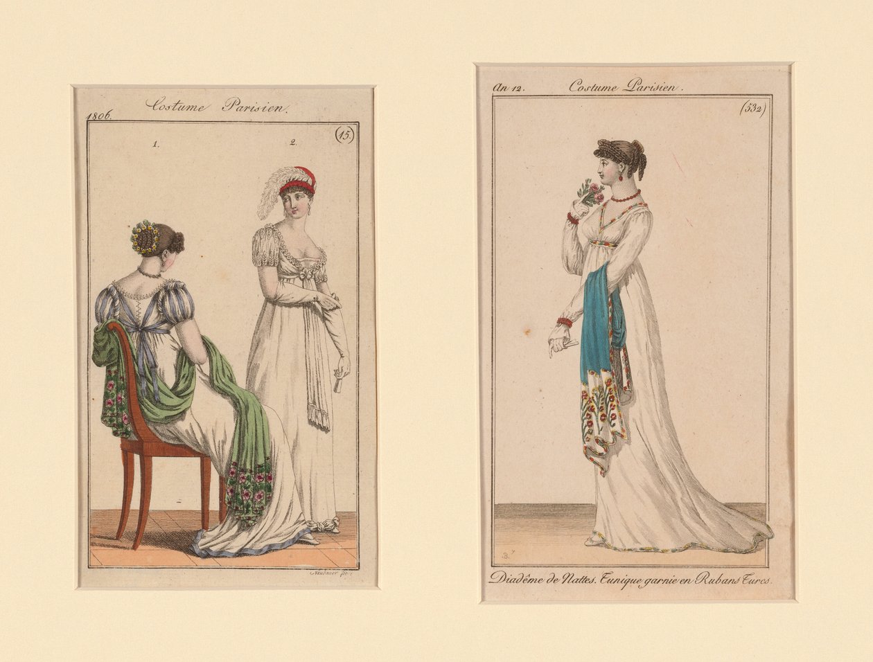Piatti di moda "Costume Parisien" da Journal des Dames et Des Modes e Costume Parisien (The Journal of Ladies and Fashion) da Unknown artist