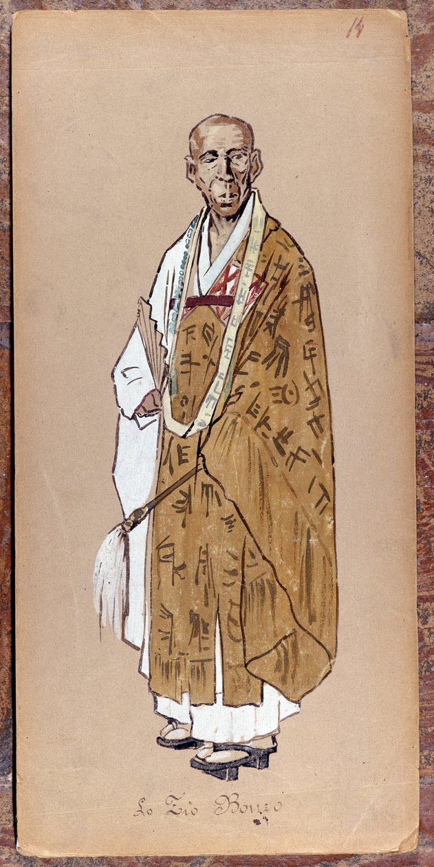 Costume di Zio Bonzo per la creazione di Madame Butterfly di Giacomo Puccini nel 1904. Collezione del Museo della Scala di Milano da Unknown artist