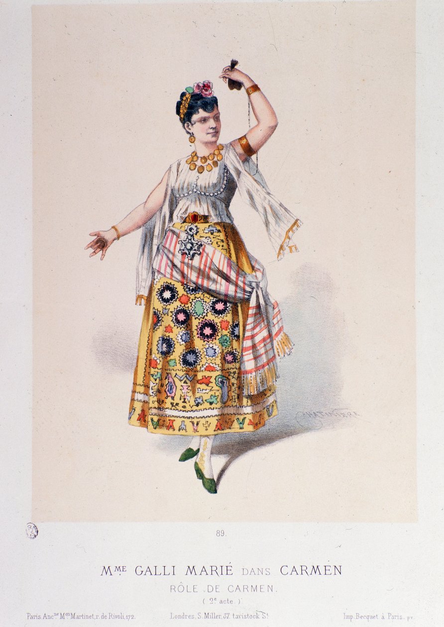 Costume di Marie Galli in Carmen, opera di Georges Bizet da Unknown artist