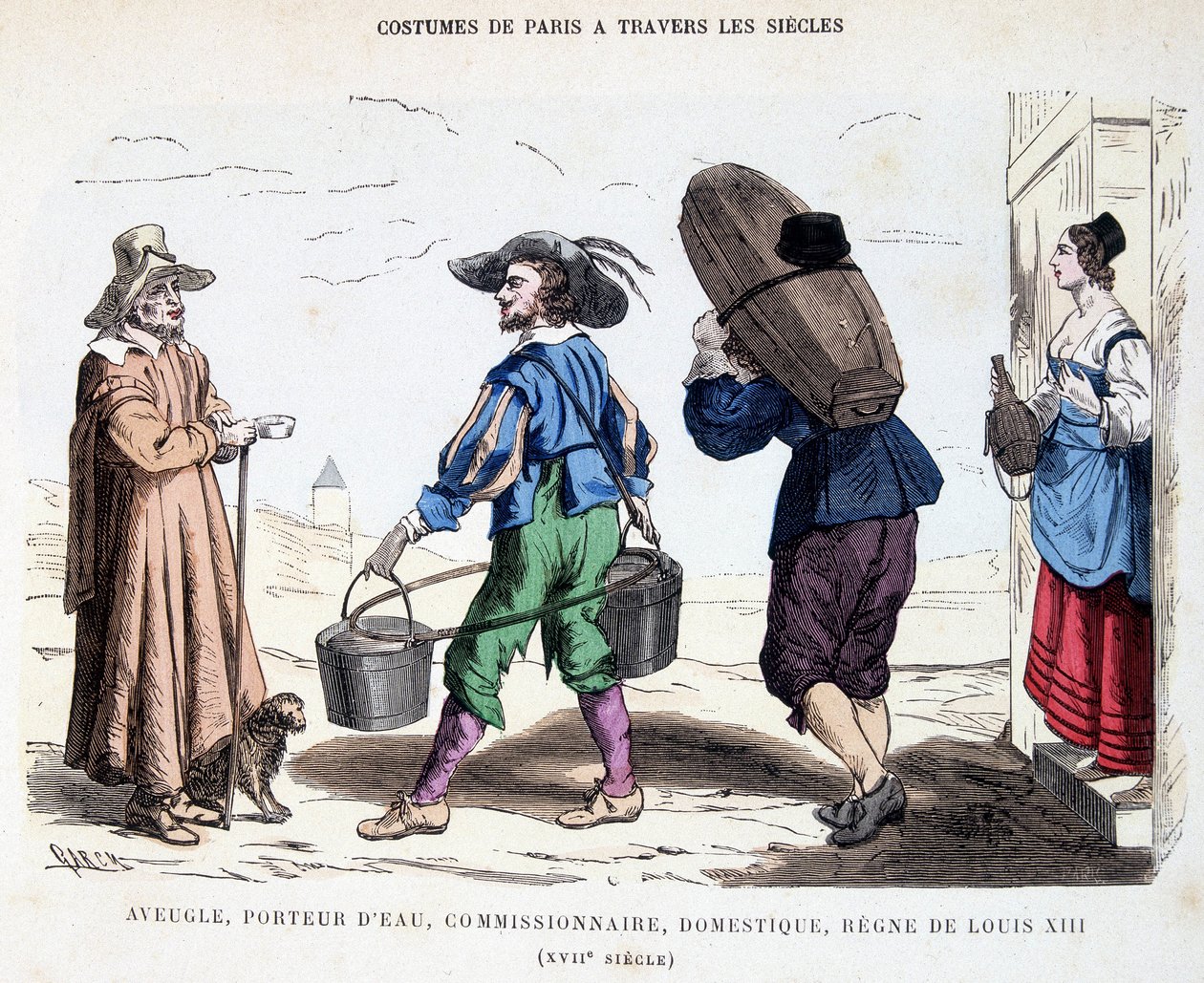 Costume di un cieco, un portatore d