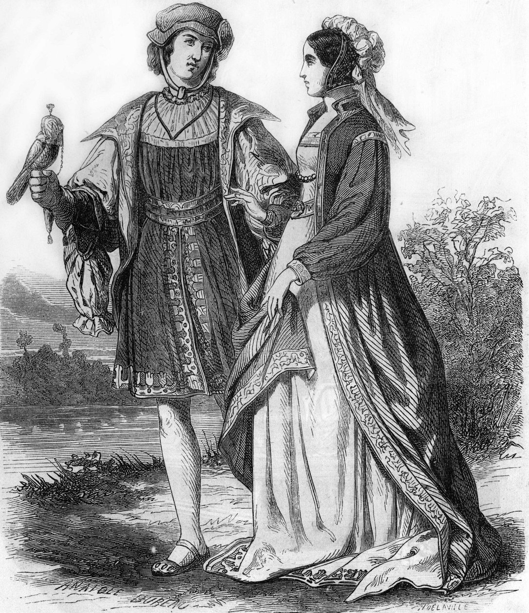 Costumi della fine del XV secolo. da Unknown artist