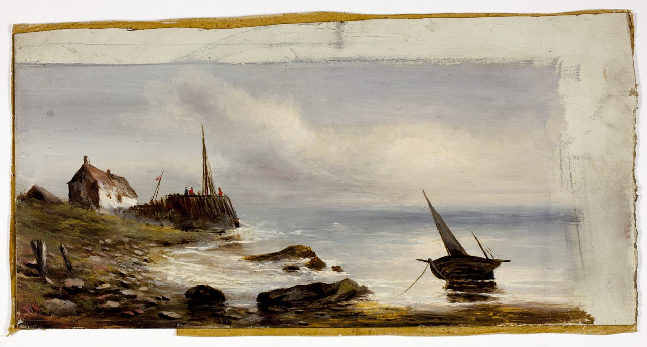 Cottage sulla riva da Unknown artist